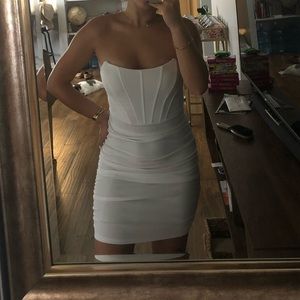 White strapless dress